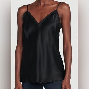 Frame black satin lounge tank with trim